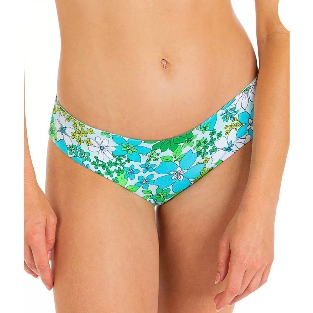 HURLEY WILD BLOOM REVERSIBLE MODERATE BIKINI BOTTOM L granny core cottage core